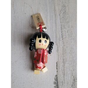 Vintage Japan kimono girl woman Talisman Bell ornament Xmas